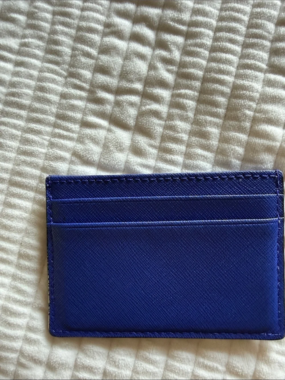 kate spade Sapphire Blue Slim Card Holder with Gold Logo